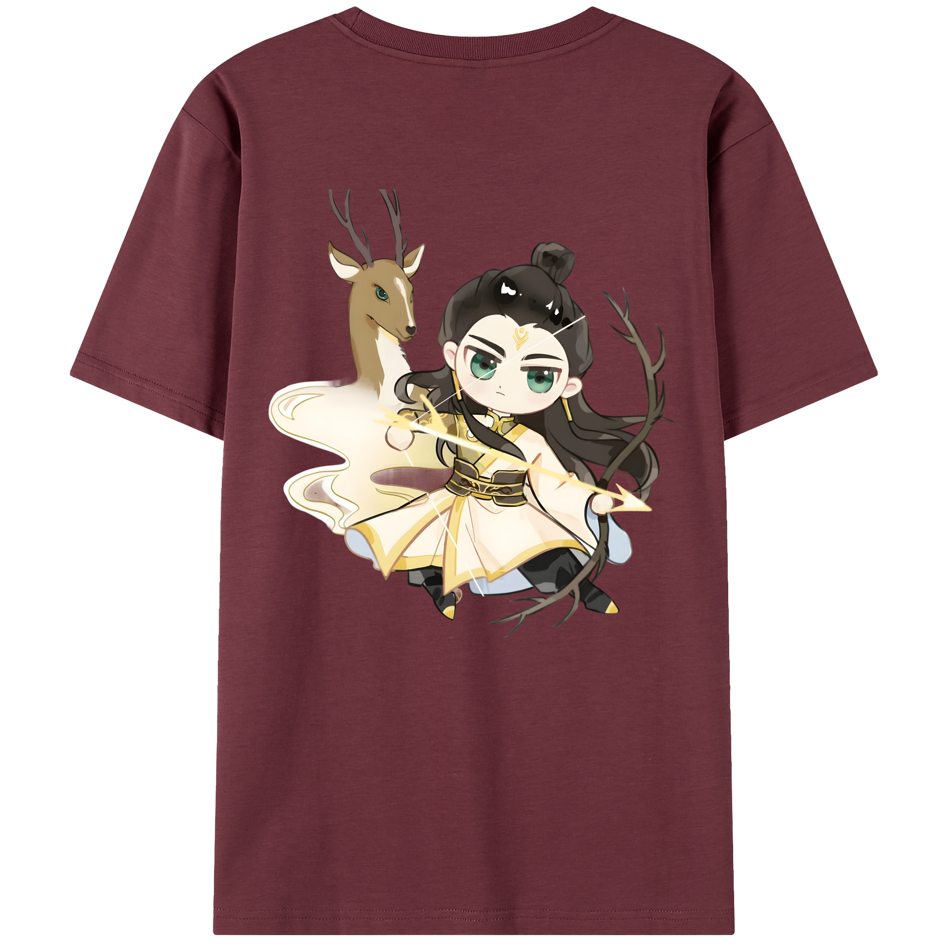（画像用） Ne Zha 2 ナタ 魔童の大暴れ 綿100％半袖Tシャツ（背面プリント）